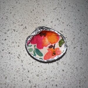 Miniature floral decoupage shell